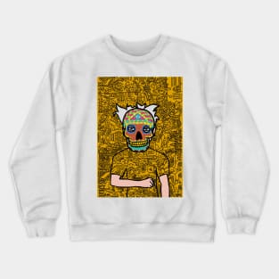 Immerse in NFT Character - MaleMask Doodle with Mexican Eyes on TeePublic Crewneck Sweatshirt